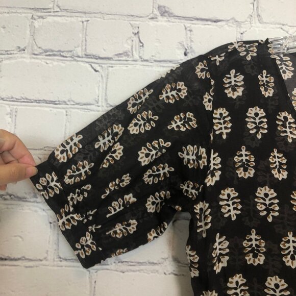 Daughters Of India Chaaya Eggplant Maxi Dress Size XS Brown Block Print - Picture 3 of 9